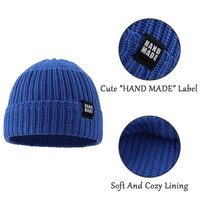 JANGANNSA Simple Knitted Baby Beanie Hip-Hop Boys Winter Hat Toddler Kids Bonnet for Girl 0-5Y (4PCS-A, L) - Image 3